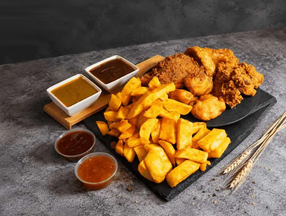 golden chips Served at Bad Boy Street Food Mossley's Takeaway in Walsall